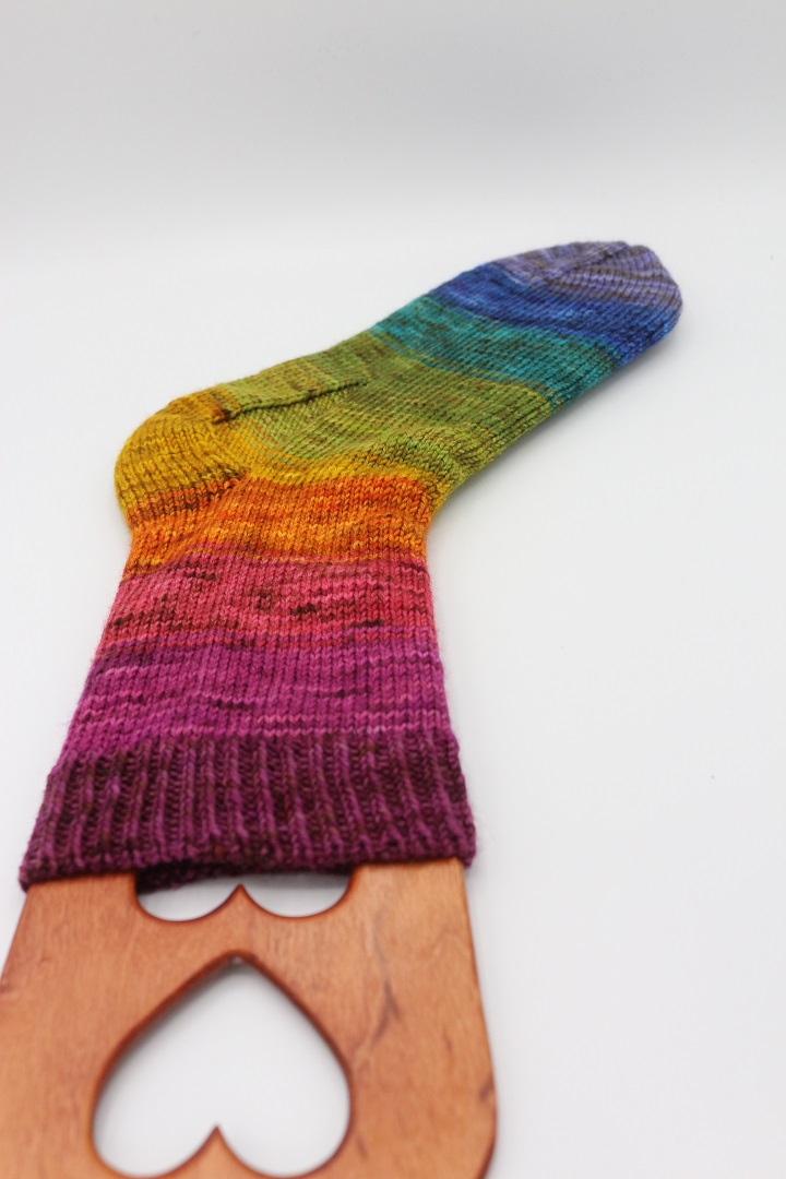 Toe Up Regenbogen Socken (14)