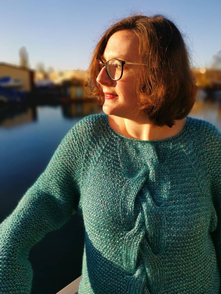 Gestrickter Zopfmusterpulli Lana Grossa Mia (9)